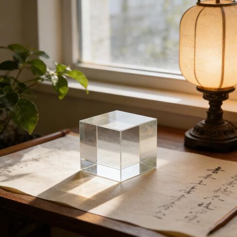 Clear Crystal Square Paperweight: Decorative Paper Weight for Office Desk Decor - Crystal Block Glass Cube for Calligraphy Writing Reading in Saudi Arabia