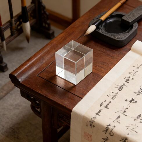 Square Crystal Paperweight: Clear Heavy Paper Weight Decorative Block - Glass Block for Office Desk Outdoor Events Student Book Lover Presents in Kuwait