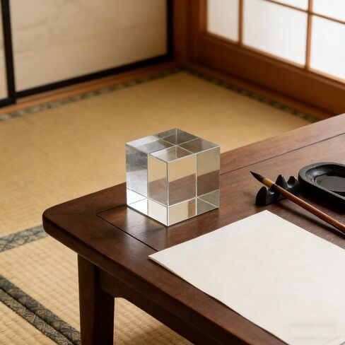 Square Crystal Paperweight: Clear Heavy Paper Weight Decorative Block - Glass Block for Office Desk Outdoor Events Student Book Lover Presents in Kuwait