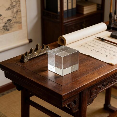 Square Crystal Paperweight: Clear Heavy Paper Weight Decorative Block - Glass Block for Office Desk Outdoor Events Student Book Lover Presents in Kuwait