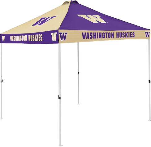 شعار العلامات التجارية NCAA Washington Huskies Checkerboard خيمة الباب الخلفي - 9 × 9 بوصة، سقف بفتحات تهوية، ارتفاع قابل للتعديل، حقيبة حمل بعجلات، فولاذ مطلي بالمسحوق in Kuwait