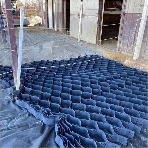 شبكة بلاستيكية بقاعدة سقيفة، شبكة جغرافية لممر الحصى، مثبت حصى HDPE مقاس 4 بوصة/2 بوصة لتثبيت الممر/البادوك/المنحدر (سمك 6.5 × 23 قدم 4 بوصة) in Kuwait