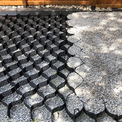 Shed Base Plastic Grid,Heavy-Duty Geogrid Ground Grid 2x10M Honeycomb Grass Grids for Driveways Landslide Protection Gravel Board System Kit S for Soil Stabilization(2x3M/6.6x9.8FT) in Kuwait