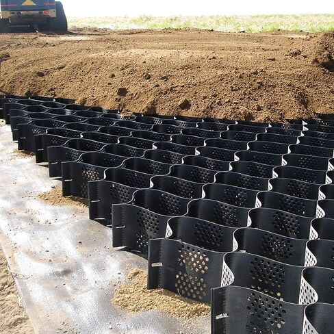 شبكة بلاستيكية بقاعدة سقيفة، مثبت شبكة جغرافية HDPE للتحكم في تآكل الممرات والمنحدرات، ارتفاع 4 بوصات (3 م × 6 م (10 قدم × 20 قدم)) in Kuwait
