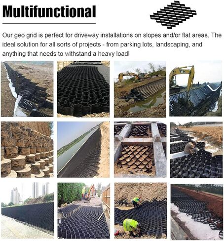 شبكة بلاستيكية بقاعدة سقيفة، مثبت شبكة جغرافية HDPE للتحكم في تآكل الممرات والمنحدرات، ارتفاع 4 بوصات (6 م × 7 م (20 قدمًا × 23 قدمًا)) in Kuwait