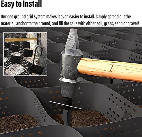 شبكة بلاستيكية بقاعدة سقيفة، مثبت شبكة Geocell HDPE بارتفاع 4 بوصات/2 بوصة للممر/المنحدر/وقوف السيارات (2 × 5 م (6.5 × 16.5 قدم) 5 سم/2 بوصة ارتفاع) in Kuwait
