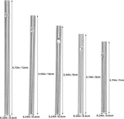 30PCS Wind Chime Tubes for Crafts, Aluminum Wind Chime Empty Tubes - Metal Pipes Heavy Duty Parts for DIY Garden Patio Decor, 5 Length, 0.24' Diameter in Saudi Arabia