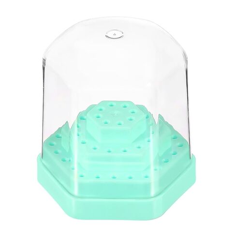 uxcell Nail Drill Bits Holder, 48 Holes Large Space Drills Cleaning Brush Bit Case Dustproof Storage Display Box with Cover Manicure Tools Organizer Box for Nail Technician, White in Kuwait
