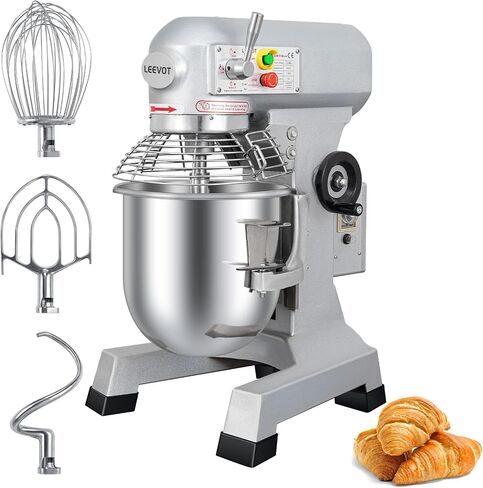 LEEVOT Commercial Mixer 30QT, Heavy Duty Stand Food Mixer, 3-Speed Adjustable Electric Dough Mixer with Stainless Steel Bowl for Home Bakery Pizzeria Restaurant 120V 60HZ in Kuwait