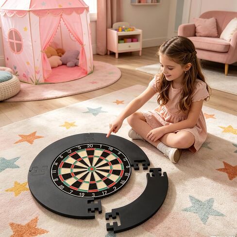 Milisten Dartboard Wall Protector Eva Surround Ring 4-Segment 2cm Thick Black 680mm Outer Diameter 450mm Inner Diameter Steel Tip Dartboard Accessory for Game Room in Kuwait