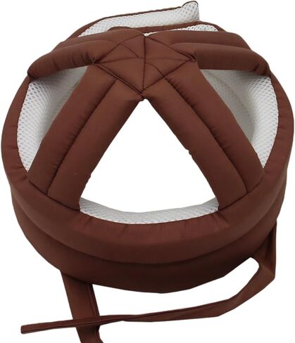 Elderly Fall Protection Hat, Khaki Cotton Safety Head Protector for Adults, Anti-Collision Headgear Helmet with Adjustable Chin Straps in Kuwait