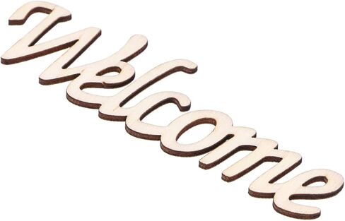 10pcs Welcome Wooden Sign Decor for Home Rustic Hanging Wall Tag for Parties DIY Crafts and Seasonal Decorations Durable Wood Material in Kuwait