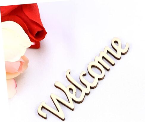 10pcs Welcome Wooden Sign Decor for Home Rustic Hanging Wall Tag for Parties DIY Crafts and Seasonal Decorations Durable Wood Material in Kuwait
