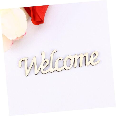 10pcs Welcome Wooden Sign Decor for Home Rustic Hanging Wall Tag for Parties DIY Crafts and Seasonal Decorations Durable Wood Material in Kuwait