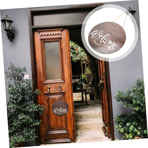 RORPOIR Welcome Sign for Front Door Wooden Farmhouse Decor Sturdy Hanging Outdoor Decoration with Wreath Options for Home and Porch in Kuwait