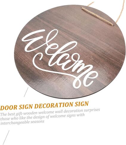 RORPOIR Welcome Sign for Front Door Wooden Farmhouse Decor Sturdy Hanging Outdoor Decoration with Wreath Options for Home and Porch in Kuwait