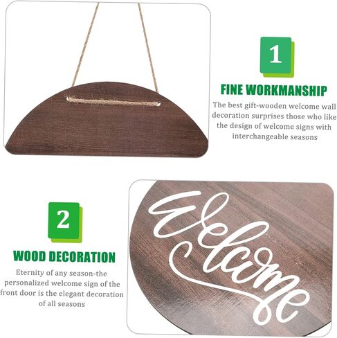 RORPOIR Welcome Sign for Front Door Wooden Farmhouse Decor Sturdy Hanging Outdoor Decoration with Wreath Options for Home and Porch in Kuwait
