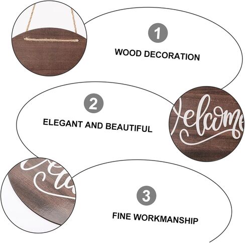 RORPOIR Welcome Sign for Front Door Wooden Farmhouse Decor Sturdy Hanging Outdoor Decoration with Wreath Options for Home and Porch in Kuwait