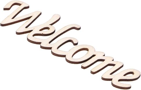 DIY Wood Sign for Home Decor Welcome Cutout Wooden Wall Hanging 11.3x0.2cm for Parties in Kuwait