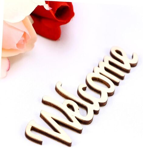 DIY Wood Sign for Home Decor Welcome Cutout Wooden Wall Hanging 11.3x0.2cm for Parties in Kuwait