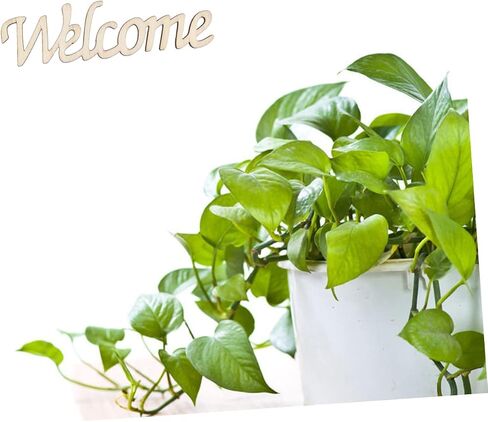 DIY Wood Sign for Home Decor Welcome Cutout Wooden Wall Hanging 11.3x0.2cm for Parties in Kuwait