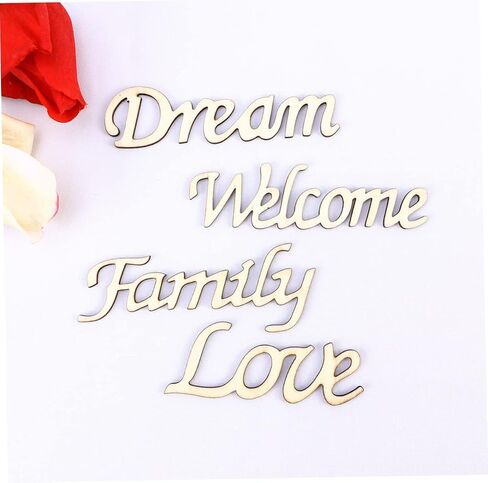 DIY Wood Sign for Home Decor Welcome Cutout Wooden Wall Hanging 11.3x0.2cm for Parties in Kuwait