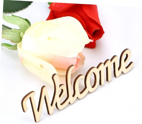 DIY Wood Sign for Home Decor Welcome Cutout Wooden Wall Hanging 11.3x0.2cm for Parties in Kuwait