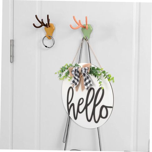 HOOTNEE Handmade Wooden Front Door Decor Eucalyptus Leaf Hanging Sign for House in Kuwait