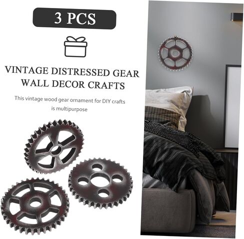 ULDIGI Vintage Wall Hanging Retro Gear Decor Industrial Wall Sculpture for Home Dec in Kuwait