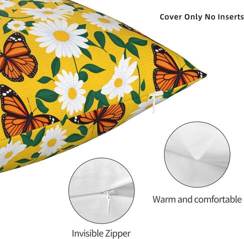 Pillowcase Daisy Butterfly Chair Cushion Cover Can't Afford The Ball Square Cushion Cover in Kuwait