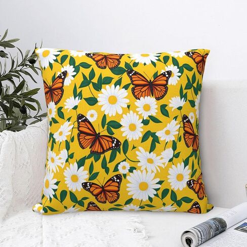 Pillowcase Daisy Butterfly Chair Cushion Cover Can't Afford The Ball Square Cushion Cover in Kuwait