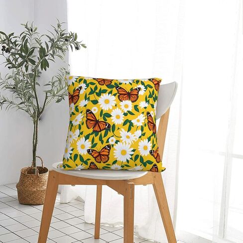 Pillowcase Daisy Butterfly Chair Cushion Cover Can't Afford The Ball Square Cushion Cover in Kuwait