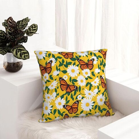 Pillowcase Daisy Butterfly Chair Cushion Cover Can't Afford The Ball Square Cushion Cover in Kuwait