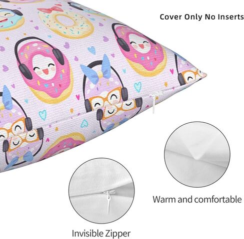 Pillowcase Sweetheart Donut Chair Cushion Cover Can't Afford The Ball Square Cushion Cover in Kuwait