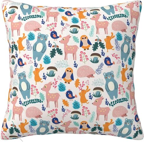 Throw Pillowcase Cute Animal Patterns Cover Square Waist Pillowcase Invisible Zipper Opening Design in Kuwait