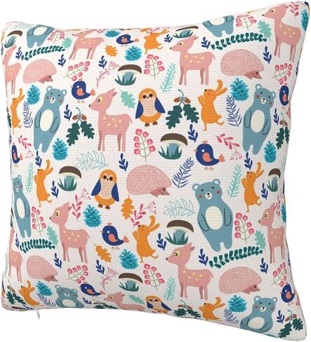 Throw Pillowcase Cute Animal Patterns Cover Square Waist Pillowcase Invisible Zipper Opening Design in Kuwait