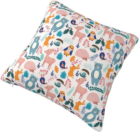 Throw Pillowcase Cute Animal Patterns Cover Square Waist Pillowcase Invisible Zipper Opening Design in Kuwait