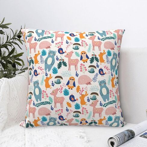 Throw Pillowcase Cute Animal Patterns Cover Square Waist Pillowcase Invisible Zipper Opening Design in Kuwait