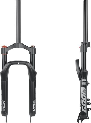 MEGHNA Bike Air Suspension Front Fork Fat Bike 20/26 x 4.0 inch Aluminium Alloy 100mm Travel 28.6mm Threadless Tube 9mm QR Disc Brake for E-Bike Tricycle in Kuwait
