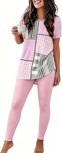 Batehif Plus Size Lounge Pajamas Set for Womens 2 Pieces Sweatsuit Matching Loungewear Travel Outfitss in Kuwait
