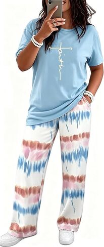 Batehif Plus Size Lounge Pajamas Set for Womens 2 Pieces Sweatsuit Matching Loungewear Travel Outfitss in Kuwait