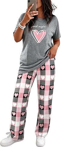 Batehif Plus Size Lounge Pajamas Set for Womens 2 Pieces Sweatsuit Matching Loungewear Travel Outfitss in Kuwait