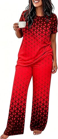 Batehif Plus Size Lounge Pajamas Set for Womens 2 Pieces Sweatsuit Matching Loungewear Travel Outfitss in Kuwait