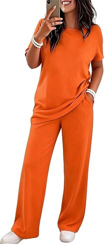 Batehif Plus Size Lounge Pajamas Set for Womens 2 Pieces Sweatsuit Matching Loungewear Travel Outfitss in Kuwait
