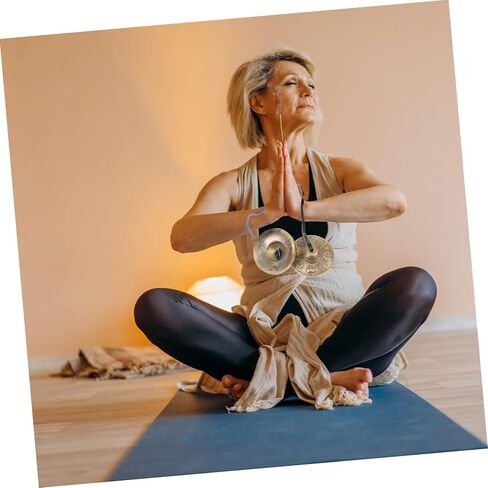 KESYOO 1Pc Brass Cymbal Bell for Meditation with Storage Bag Durable Instrument for Yoga Religious Ceremonies and Healing Practices Premium Brass Color with Eight in Kuwait