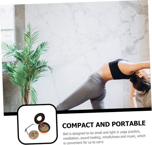 KESYOO 1Pc Brass Cymbal Bell for Meditation with Storage Bag Durable Instrument for Yoga Religious Ceremonies and Healing Practices Premium Brass Color with Eight in Kuwait