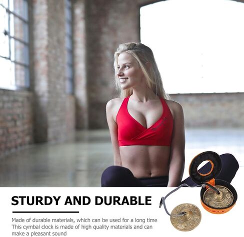 Alasum Handmade Brass Meditation Cymbal Bell with Eight Treasure Auspicious Pattern Musical Instrument for Yoga Practice and Mindfulness Includes Storage Bag Clear High-pitched Sound for in Kuwait