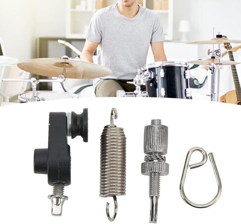 Drum Pedal Spring Hook Set with Tensioner | Strong Metal Construction | Easy Assemble Bass Drum Accessories | Replacement for Drum Kit Parts in Kuwait