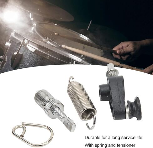 Drum Pedal Spring Hook Set with Tensioner | Strong Metal Construction | Easy Assemble Bass Drum Accessories | Replacement for Drum Kit Parts in Kuwait