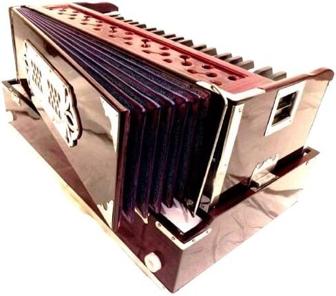 Portable Folding Harmonium, 9 Stops, Rosewood Color, 3 1/2 Octave, Coupler, Bag, Tuned To A440 in Kuwait